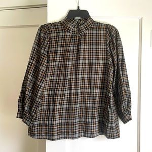 Everlane plaid blouse